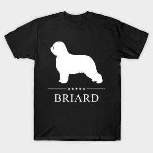 Briard Dog White Silhouette T-Shirt